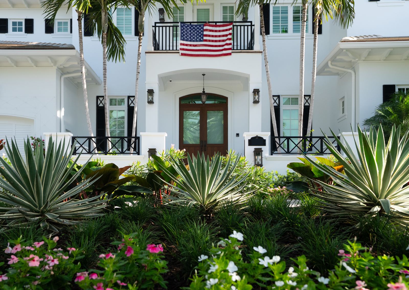 Entry Beds in Bloom